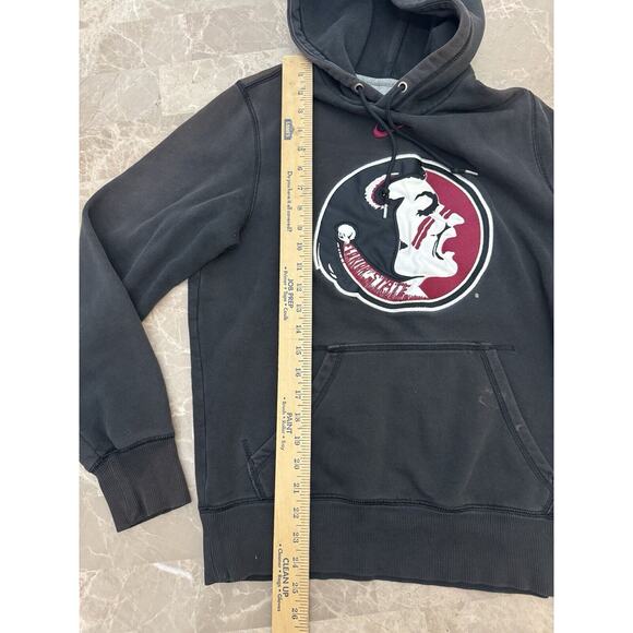 Nike FSU Seminoles Logo Hoodie Sweatshirt Small Black Center Swoosh NCAA - Picture 9 of 12
